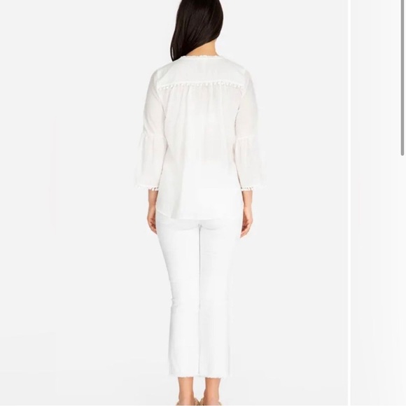 Johnny Was White Embroidered The Cropped Baby Boot Jean Size 31 - Picture 4 of 13